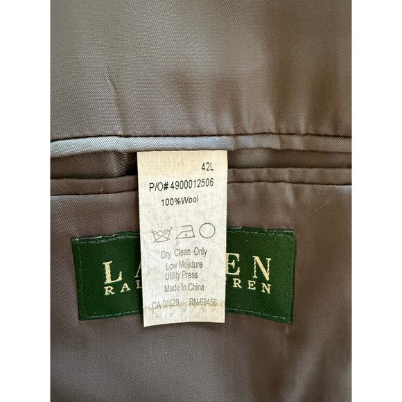 Lauren Ralph Lauren Navy Pinstripe Jacket Size 42L, 100% Wool - Picture 6 of 7